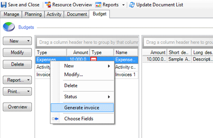 Project accounting