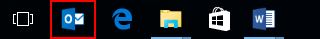 Open Outlook in the task bar