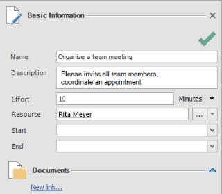 Side panel Edit task