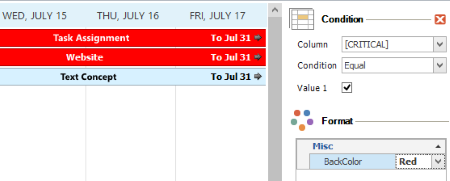 Conditional formatting