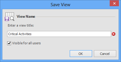 Global Calendar: Save view