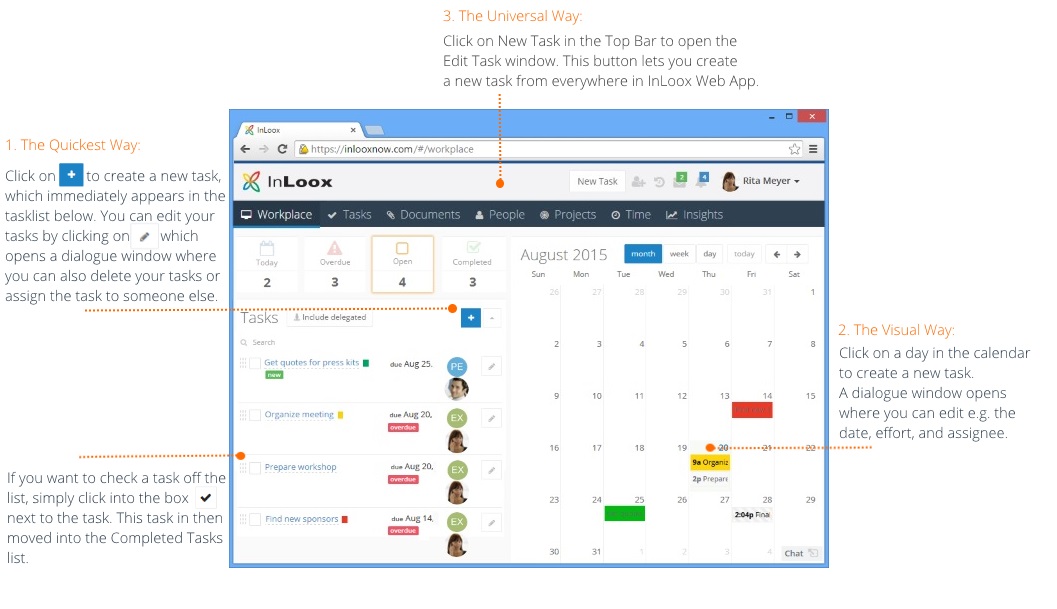Workplace - create tasks