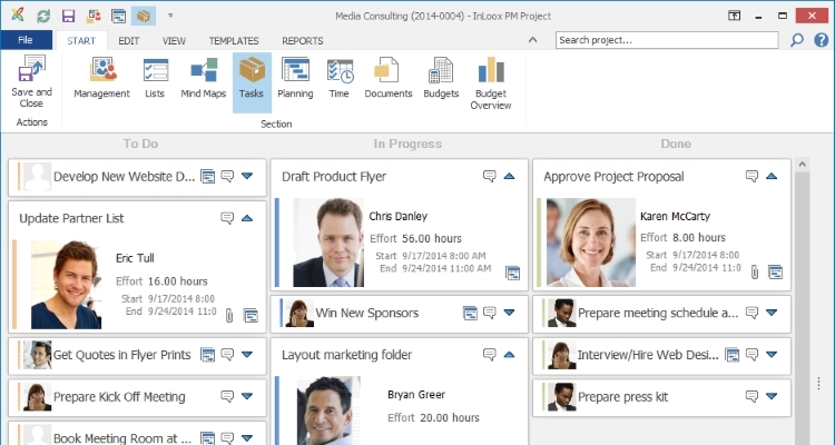 InLoox 9 for Outlook Kanban