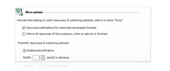 E-mail prenotification - InLoox PM 7.5
