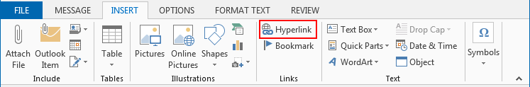 Adding a Hyperlink to the Message Body in Microsoft Outlook