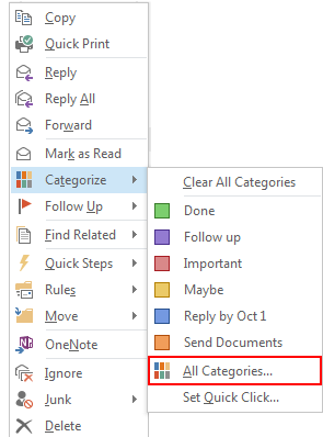 Assign Categories to E-Mails in Microsoft Outlook