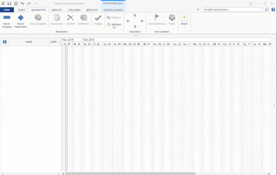 Excel Daten in InLoox Planung kopieren 