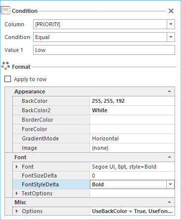 Create conditional formatting