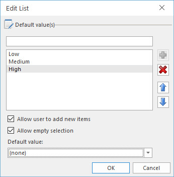 Edit default values 