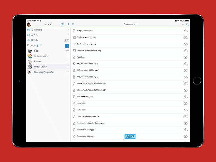 Document Management in InLoox Mobile App for iOS and Android