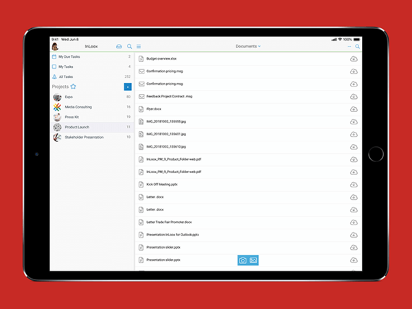 Document Management in InLoox Mobile App for iOS and Android