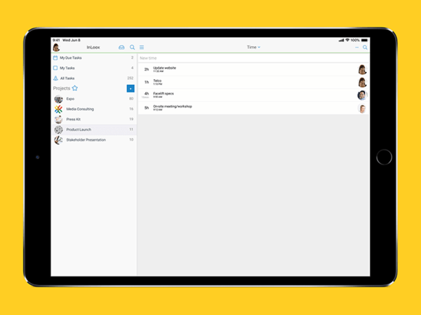 Time Tracking in InLoox Mobile App for iOS and Android