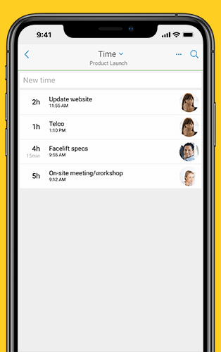 InLoox Mobile App for iOS and Android: Time Tracking
