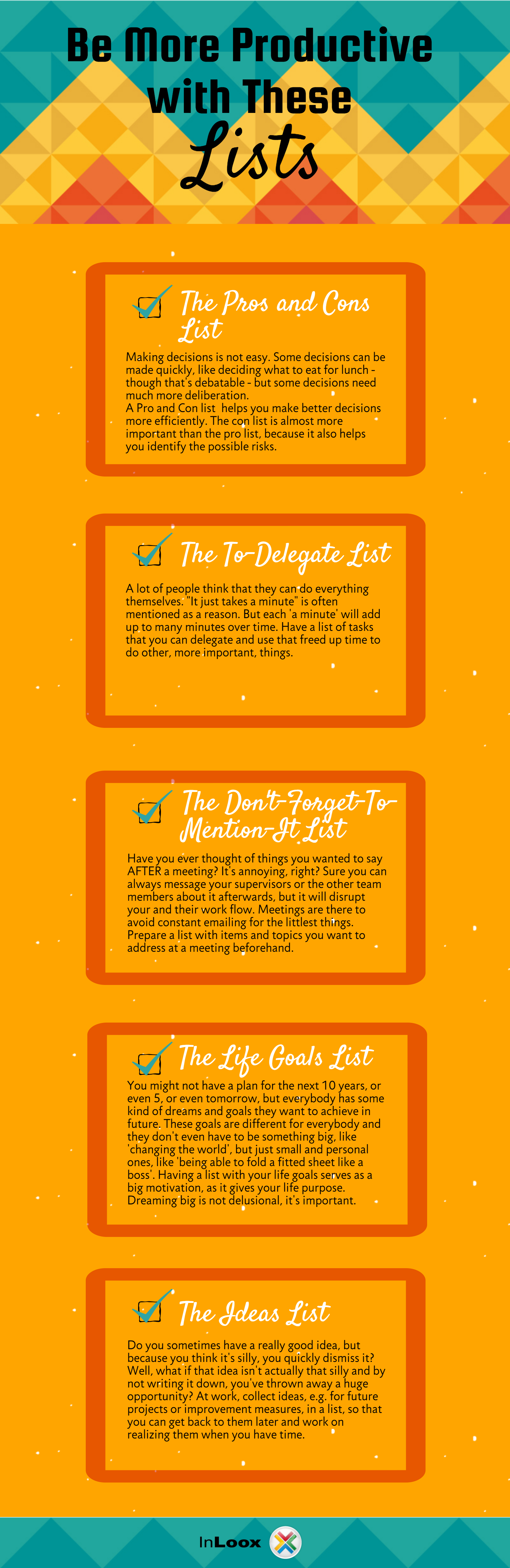 Be more productive with these lists Infographic