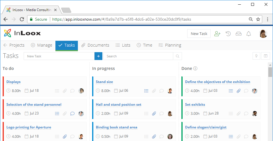 InLoox 10: We've re-designed the user inteface of InLoox Web App - it's now more modern than ever