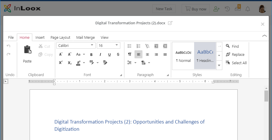 InLoox 10: Edit documents directly in your web browser with InLoox Web App