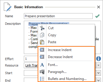 InLoox Best Practice Tip 2: How to format task descriptions
