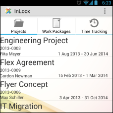 InLoox Mobile Apps - Project list