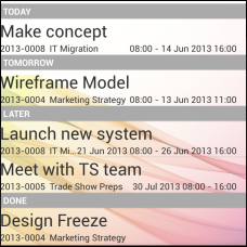 InLoox Mobile Apps - Workpackage list
