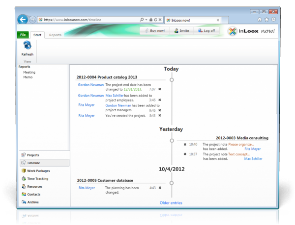 InLoox now! - Timeline