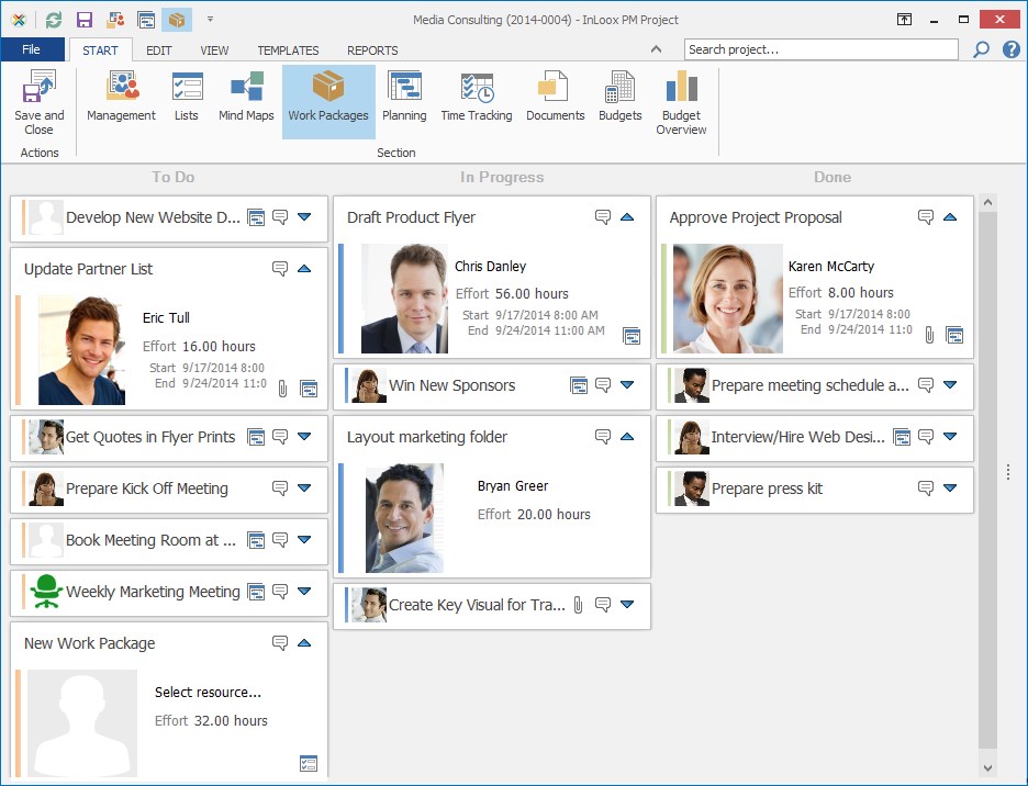 Kanban project management with InLoox PM 8
