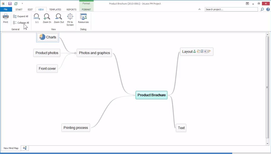 Mind Map feature in InLoox PM 8
