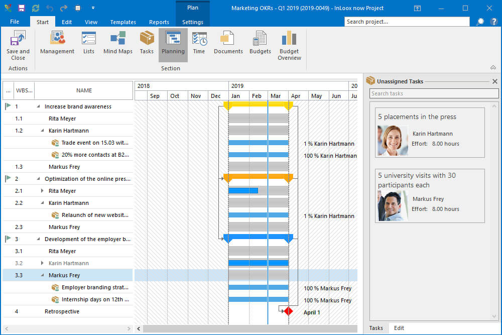 Assign Key Results to Objectives