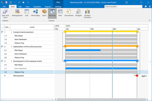 Project Plan with Summary Activities & Activities