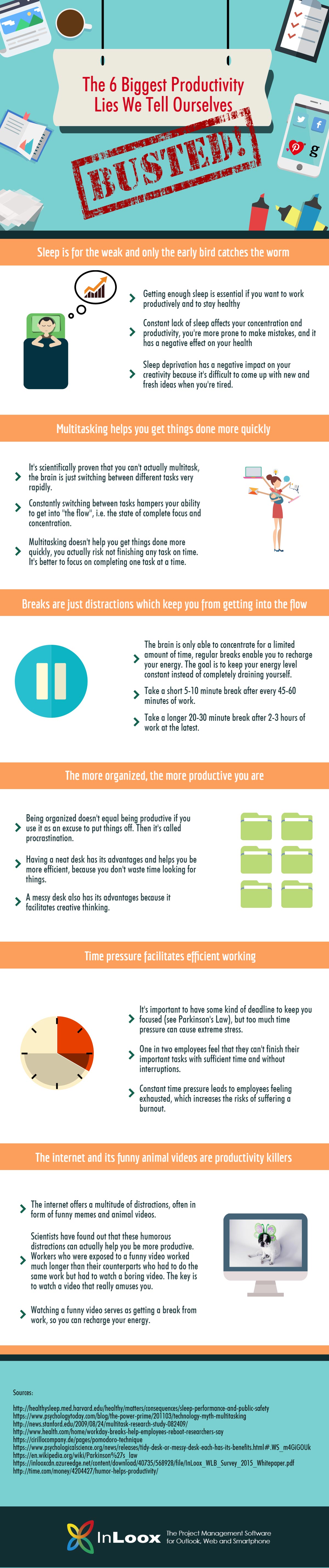 Myths Busted: The 6 Biggest Productivity Lies We Tell Ourselves [INFOGRAPHIC] 