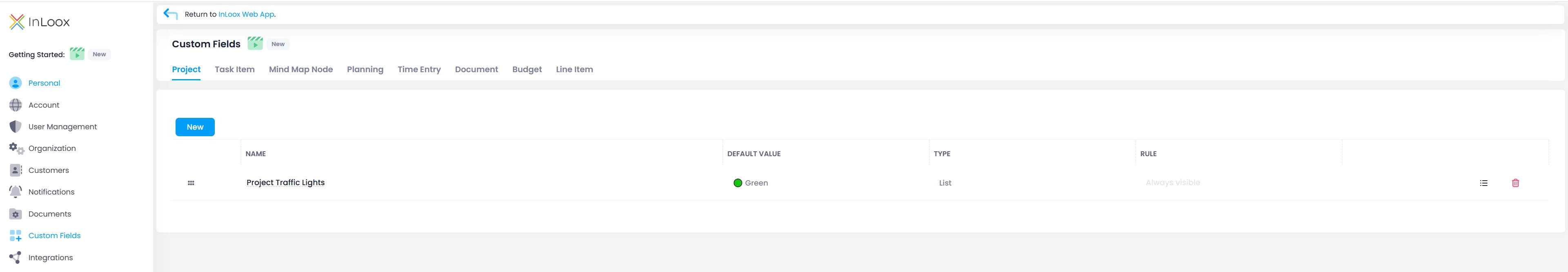 Custom field for project traffic lights - step 3