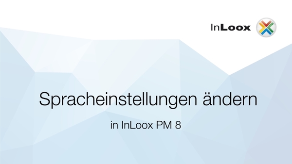 Ändern der Sprache in InLoox PM 8