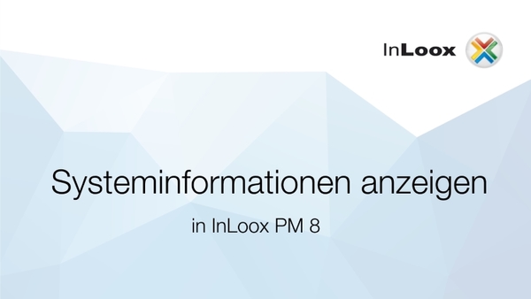 Systeminformationen anzeigen in InLoox PM 8