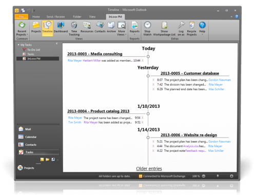 Timeline - InLoox PM 7.5 for Outlook