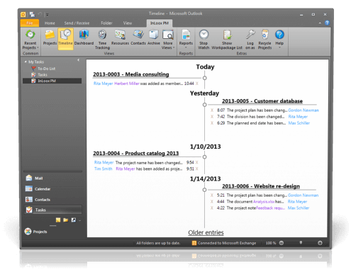 Timeline - InLoox PM 7.5 for Outlook