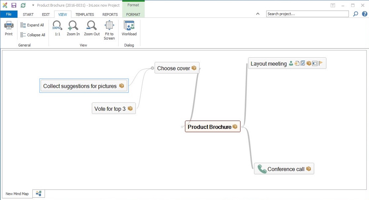 Mind Maps in InLoox 9 for Outlook