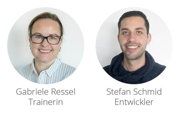 Willkommen im Team: Trainerin Gabriele Ressel und Entwickler Stefan Schmid