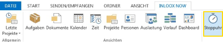 Die in InLoox für Outlook integrierte Stoppuhr