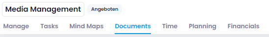 The document tab in a project