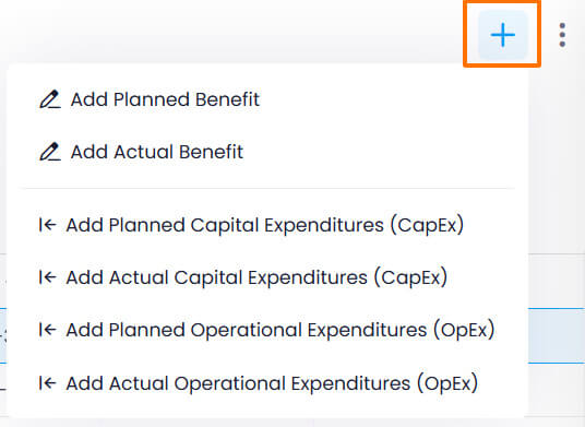 Add new plan in list view financials