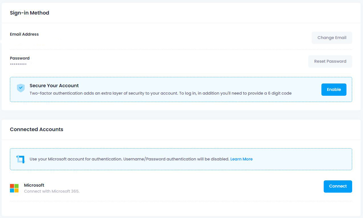 methods to sign in to your InLoox-Account