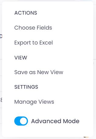The Dropdown-Menu in the task section