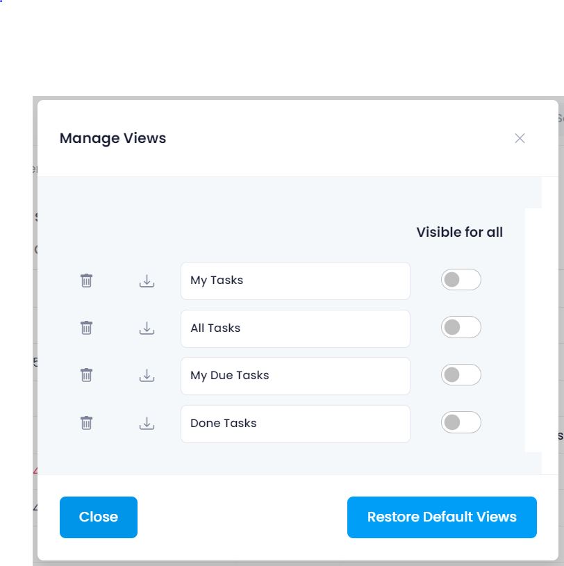 delete and rename views or make them visible to others