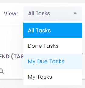 The Dropdown menu shows all saved views to select from 