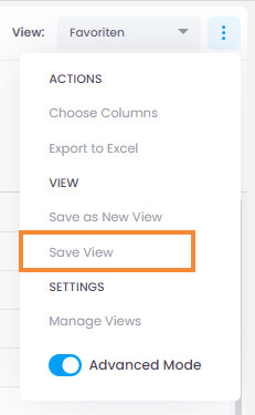 InLoox - save changes to existing view