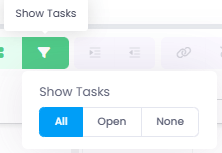 Show all, open or no tasks in the Gantt planning