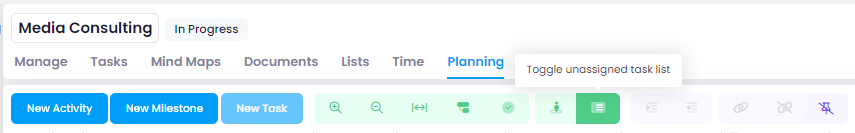 Show unassigned tasks in project planning