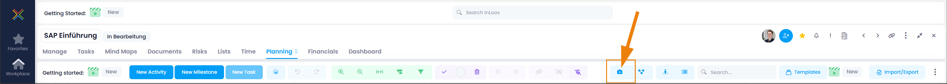 Snapshot feature in InLoox Gantt