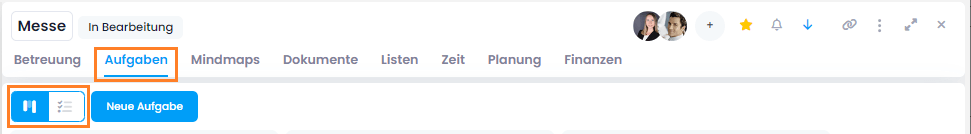 Aufgaben in InLoox: Kanban- & Listenansicht