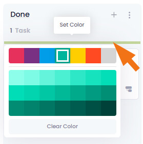 InLoox Kanban - Choose color for column