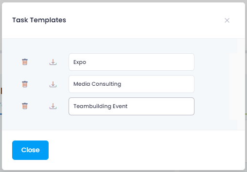 Edit, delete and download templates